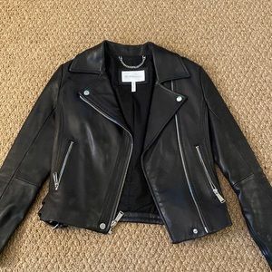 BCBG Generation Black Leather Jacket in XS